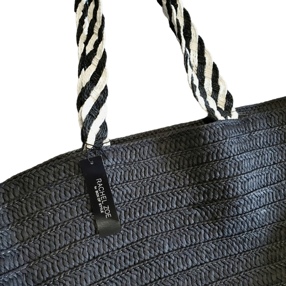 Rachel Zoe St. Tropez Tote Bag Summer Box of Style Black & White - Picture 5 of 7